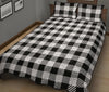 Gingham Black Pattern Print Bed Set Quilt-grizzshop