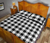 Gingham Black Pattern Print Bed Set Quilt-grizzshop