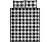 Gingham Black Pattern Print Bed Set Quilt-grizzshop