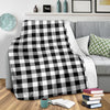 Gingham Black Pattern Print Blanket-grizzshop