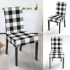 Gingham Black Pattern Print Chair Cover-grizzshop