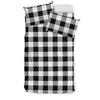 Gingham Black Pattern Print Duvet Cover Bedding Set-grizzshop