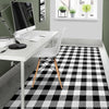 Gingham Black Pattern Print Floor Mat-grizzshop