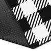 Gingham Black Pattern Print Floor Mat-grizzshop