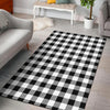 Gingham Black Pattern Print Floor Mat-grizzshop