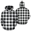 Gingham Black Pattern Print Men Women Pullover Hoodie-grizzshop