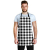 Gingham Black Pattern Print Men's Apron-grizzshop