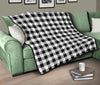 Gingham Black Pattern Print Quilt-grizzshop