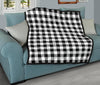 Gingham Black Pattern Print Quilt-grizzshop