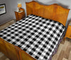 Gingham Black Pattern Print Quilt-grizzshop