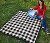 Gingham Black Pattern Print Quilt-grizzshop