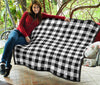 Gingham Black Pattern Print Quilt-grizzshop