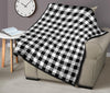 Gingham Black Pattern Print Quilt-grizzshop