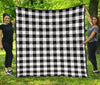 Gingham Black Pattern Print Quilt-grizzshop