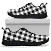 Gingham Black Pattern Print Sneaker Shoes For Men Women-grizzshop