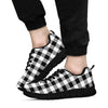 Gingham Black Pattern Print Sneaker Shoes For Men Women-grizzshop