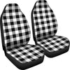 Gingham Black Pattern Print Universal Fit Car Seat Covers-grizzshop