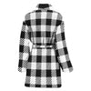 Gingham Black Pattern Print Women Long Robe-grizzshop