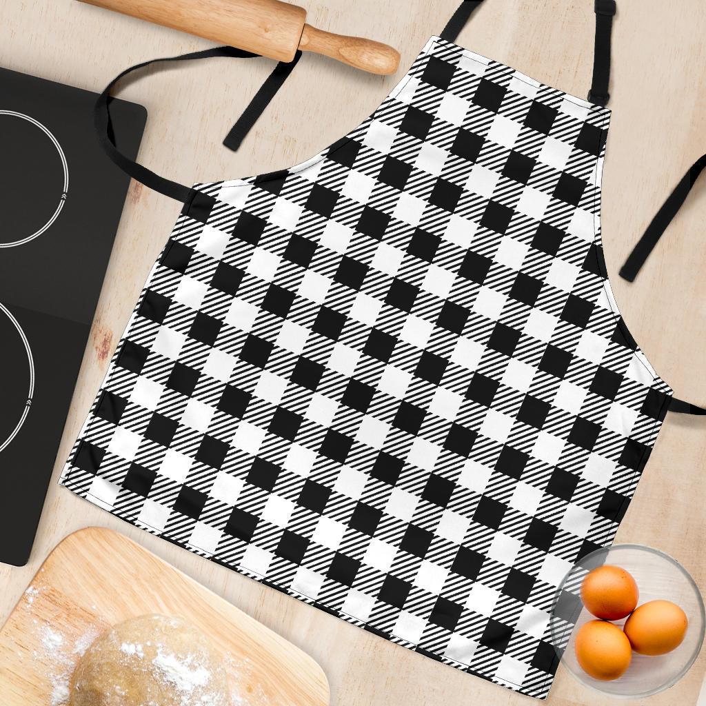 Gingham Black Pattern Print Women's Apron-grizzshop