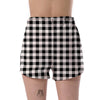 Gingham Black Pattern Print Women's Shorts-grizzshop