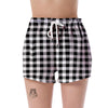 Gingham Black Pattern Print Women's Shorts-grizzshop