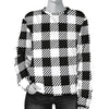 Gingham Black Pattern Print Women's Sweatshirt-grizzshop