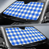 Gingham Blue Pattern Print Car Sun Shade-grizzshop