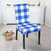 Gingham Blue Pattern Print Chair Cover-grizzshop