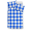 Gingham Blue Pattern Print Duvet Cover Bedding Set-grizzshop