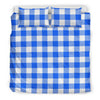 Gingham Blue Pattern Print Duvet Cover Bedding Set-grizzshop