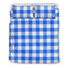 Gingham Blue Pattern Print Duvet Cover Bedding Set-grizzshop