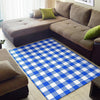 Gingham Blue Pattern Print Floor Mat-grizzshop