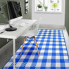 Gingham Blue Pattern Print Floor Mat-grizzshop