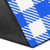 Gingham Blue Pattern Print Floor Mat-grizzshop