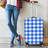 Gingham Blue Pattern Print Luggage Cover Protector-grizzshop