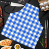 Gingham Blue Pattern Print Men's Apron-grizzshop