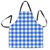 Gingham Blue Pattern Print Men's Apron-grizzshop