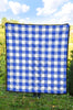 Gingham Blue Pattern Print Quilt-grizzshop