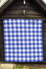 Gingham Blue Pattern Print Quilt-grizzshop