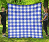 Gingham Blue Pattern Print Quilt-grizzshop