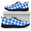 Gingham Blue Pattern Print Sneaker Shoes For Men Women-grizzshop