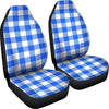 Gingham Blue Pattern Print Universal Fit Car Seat Covers-grizzshop