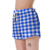 Gingham Blue Pattern Print Women's Shorts-grizzshop