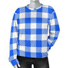 Gingham Blue Pattern Print Women's Sweatshirt-grizzshop