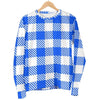 Gingham Blue Pattern Print Women's Sweatshirt-grizzshop