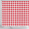 Gingham Red Pattern Print Bathroom Shower Curtain-grizzshop