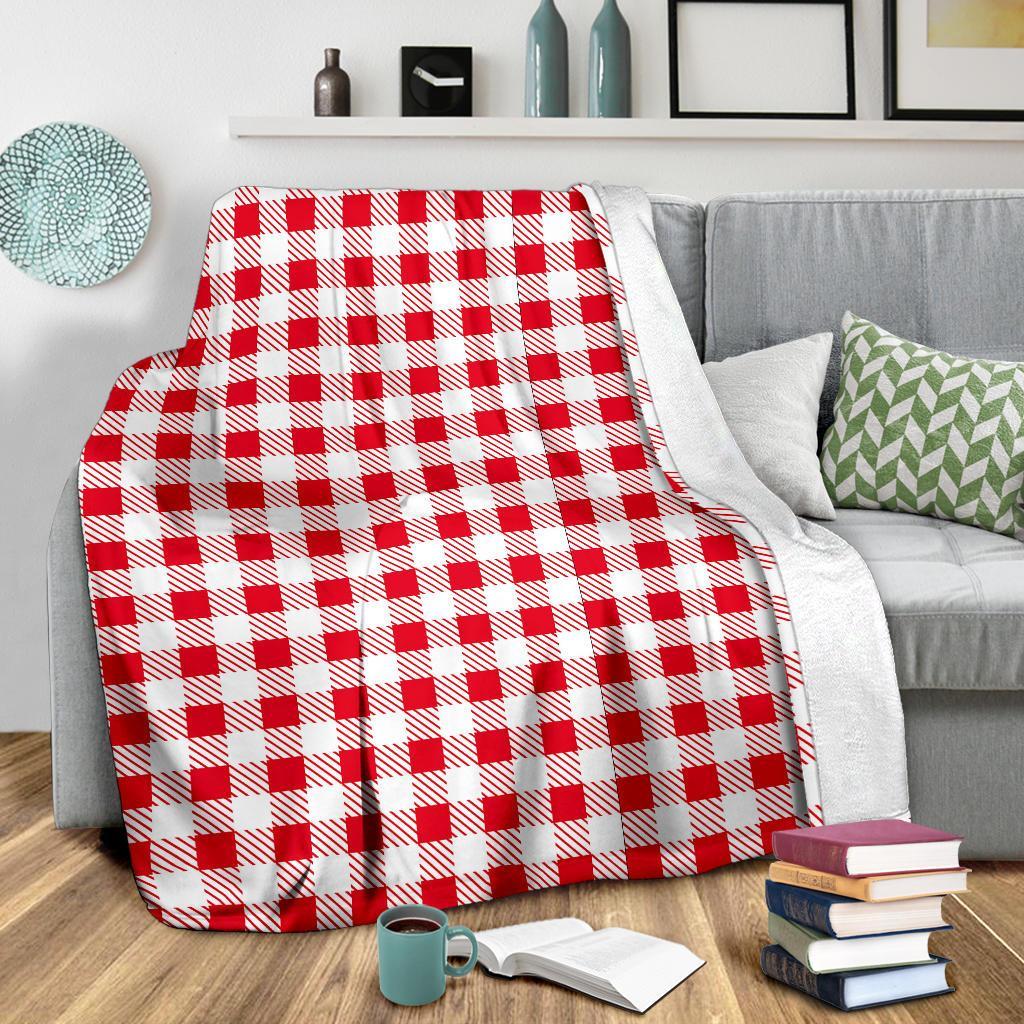 Gingham Red Pattern Print Blanket-grizzshop