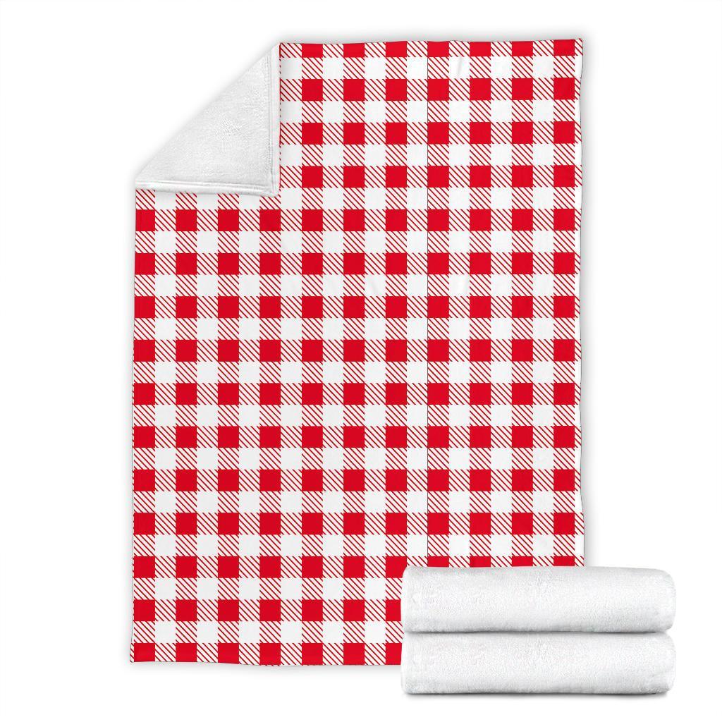 Gingham Red Pattern Print Blanket-grizzshop