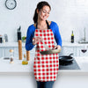 Gingham Red Pattern Print Women's Apron-grizzshop