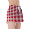 Gingham Red Pattern Print Women's Shorts-grizzshop